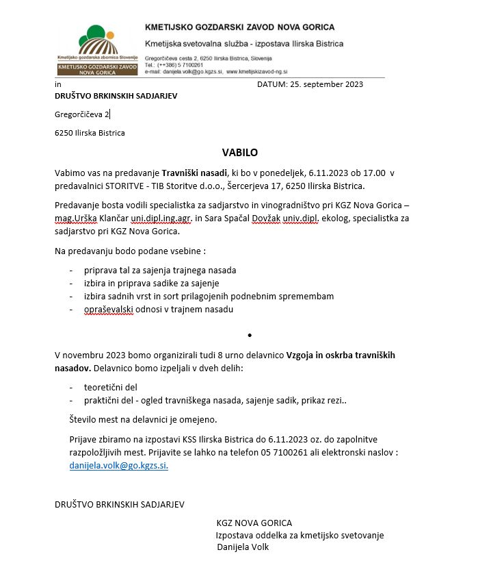 Travniški nasadi_vabilo_november